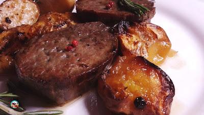 Redondo ternera asado con verduras