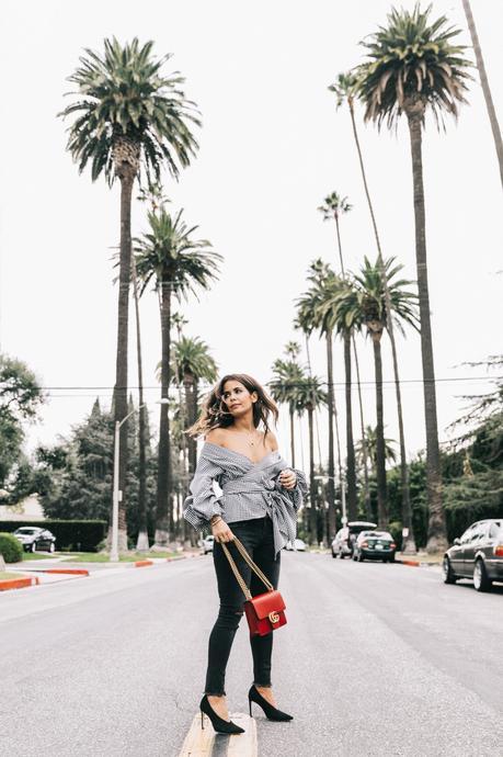 90210 beverly_hills-off_the_shoulders_shirt-plaid-skinny_jeans-ripped_jeans-sincerely_jules_shop-gucci_bag-chicwish-outfit-street_style-los_angeles-collage_vintage-12