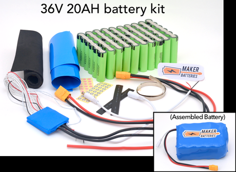 Example of a 36V 20AH Maker Battery kit