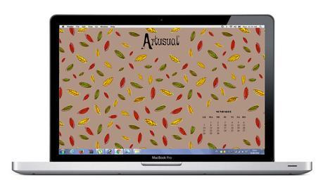 Salvapantallas de Noviembre. Estampado hojas de colores