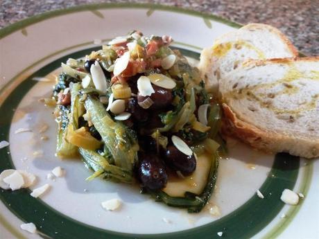 Acelgas rehogadas con panceta - Acelgas con almendras - Bietole con pancetta e mandorle - Chard with bacon and almonds