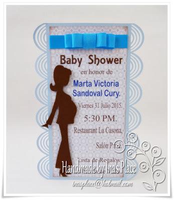 Invitación Baby Shower - Light Blue & Brown - Baby Boy.