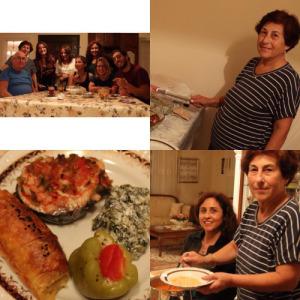 Con la familia de Irem en su casa y su madre que nos cocinó el primer día que llegamos a Sinop. Turquía.