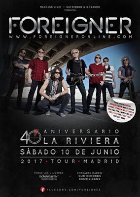 La gira 40 aniversario de Foreigner pasará por Madrid el 10 de junio de 2017