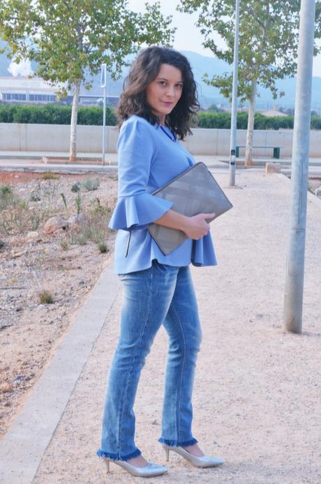 Blusa azul mangas acampanadas look_blusamangasacampanadasymetalizados_streetstyle_fashionbloggermivestidoazul-4