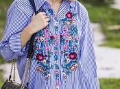 Floral embroidered shirt