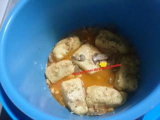 Lomos merluza gambas champiñones olla gm