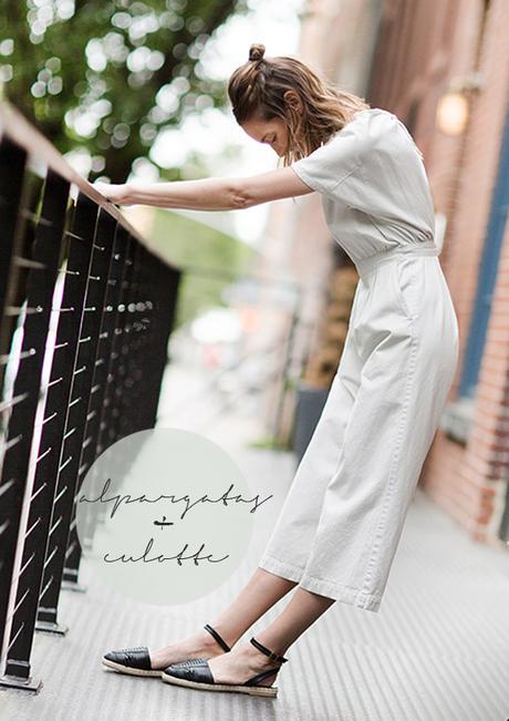 culotte jumpsuit and espadrilles