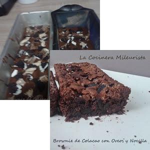 Brownie de Colacao con Oreos y Nocilla