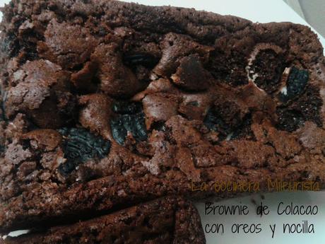 Brownie de Colacao con Oreos y Nocilla
