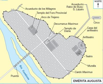 PLANO TÍPICO DE LA CIUDAD ROMANA Y SU HUELLAS EN LAS CIUDADES ESPAÑOLAS