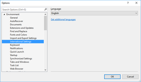 Visual Studio 2015 Language