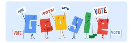 Este es el Google Doodle, dedicado a las Elecciones en EE.UU.