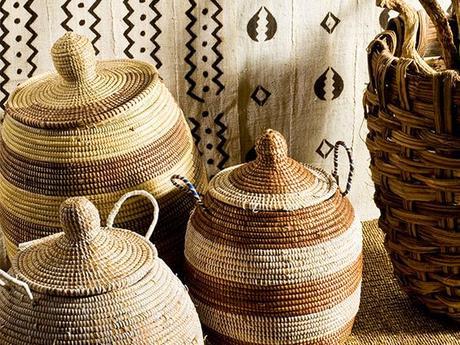 Deco: Cestos  y bandejas de inspiración africana