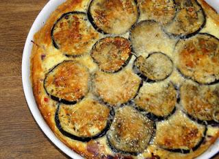 La tarta con las berenjenas.