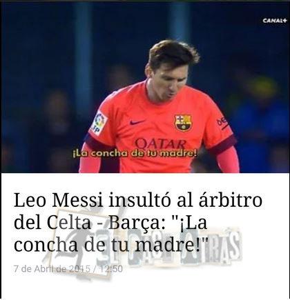 Si Cristiano insulta al árbitro y si el que lo hace es Messi