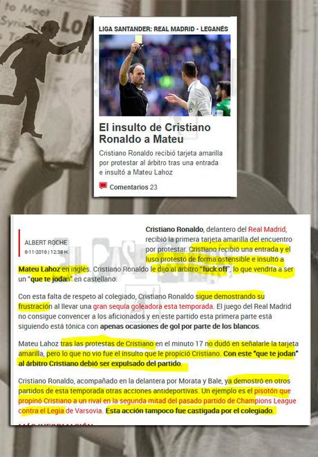 Insulto Messi Cristiano árbitro