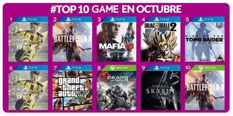 los mas vendidos game octubre-2016