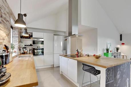 muebles cocina estilo escandinavo encimera de madera cocina nórdica cocina diáfana cocina abierta blog decoración nórdica armarios bajos de cocina 