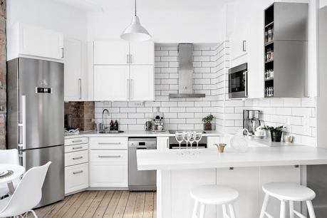 open concept mini pisos distribución diáfana diseño pisos pequeños decoración pisos pequeños decoración blanco Cocina abierta en un piso pequeño cocina abierta blog decoración nórdica 