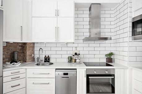 open concept mini pisos distribución diáfana diseño pisos pequeños decoración pisos pequeños decoración blanco Cocina abierta en un piso pequeño cocina abierta blog decoración nórdica 