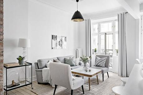 open concept mini pisos distribución diáfana diseño pisos pequeños decoración pisos pequeños decoración blanco Cocina abierta en un piso pequeño cocina abierta blog decoración nórdica 