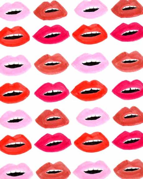 red and pink lips pattern