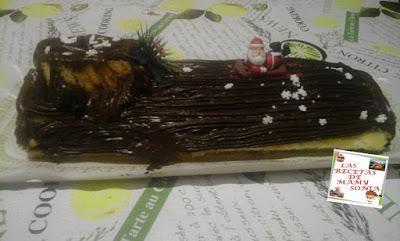 TRONCO DE NAVIDAD RELLENO DE CREMA EN THERMOMIX