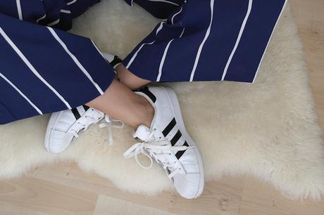 STRIPED JUMPSUIT WITH BELL SLEEVE