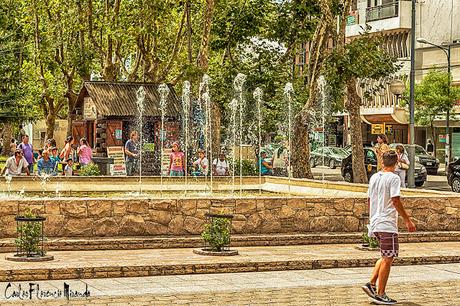 Fuente de agua en la peatonal San Martin, Mar del Plata,Argentina.