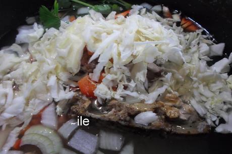 Sopa de cerdo y verduras