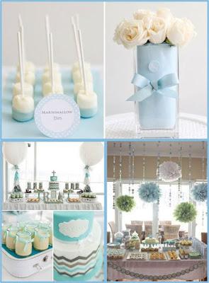 Invitación Bautizo - Baby Blue & Sky Blue - Handmade Baptism Invitation & Decor Ideas.