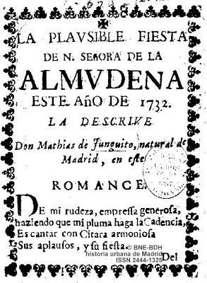 Romance de la plausible fiesta de Nuestra Señora de la Almudena. Madrid, 1732