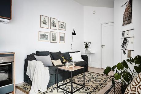 vivir en el centro Mini ático sueco de 24 m² con terraza diseño exterior diseño aticos decoración terrazas decoración pisos pequeños decoración aticos y lofts blog decoración nórdica atico sueco atico nórdico 