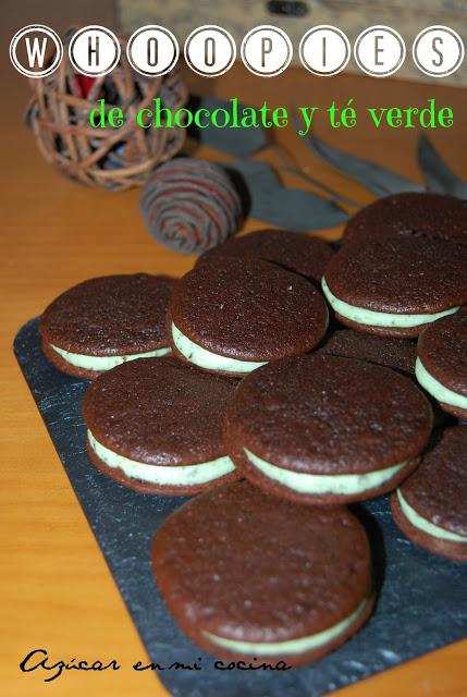 Whoopies de chocolate y té verde