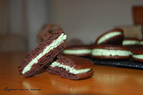 Whoopies de chocolate y té verde