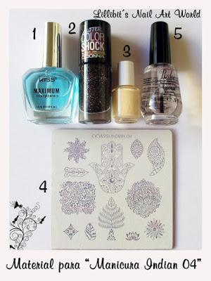 Manicura con la placa Indian 04 de Cici&Sisi