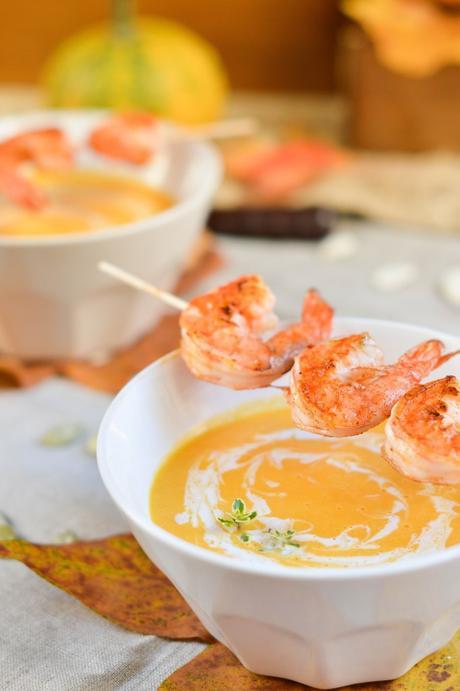 Crema de calabaza y leche de coco con langostinos crema de calabaza y leche de coco con langostinos paso a paso