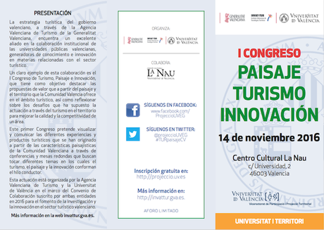 Estaremos en el I Congreso Paisaje, Turismo e Innovación