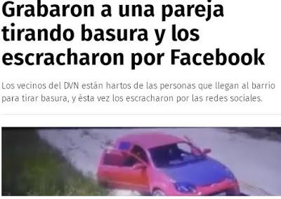 Una pareja fue captada por las cámaras tirando basura en el DVN de Cipolletti