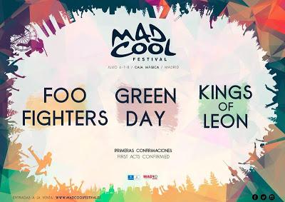 Kings of Leon, tercer cabeza de cartel del Mad Cool Festival 2017 (junto a Foo Fighters y Green Day)