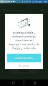 Primer por Google apuntarse a la newsletter