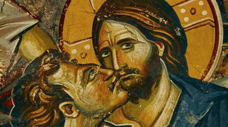 'El beso de Judas' como alegoría antisemita de la traición y muerte de Jesús por los judíos.