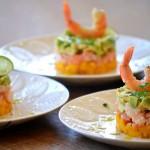 Tartar de langostino, mango y aguacate