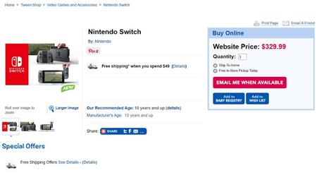 ToysRUs lista Nintendo Switch a unos 230 euros