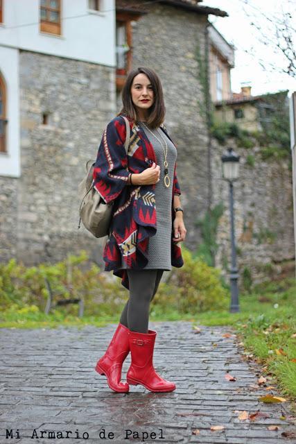 Outfit: Ideas para Vestir Botas de Agua con Vestido