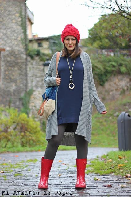 Outfit: Ideas para Vestir Botas de Agua con Vestido