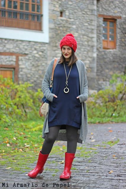 Outfit: Ideas para Vestir Botas de Agua con Vestido