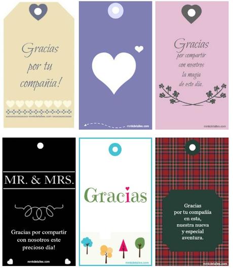 Etiquetas de Boda imprimibles Gratis