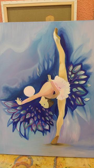 CUADRO DE GIMNASTA PINTADO AL OLEO